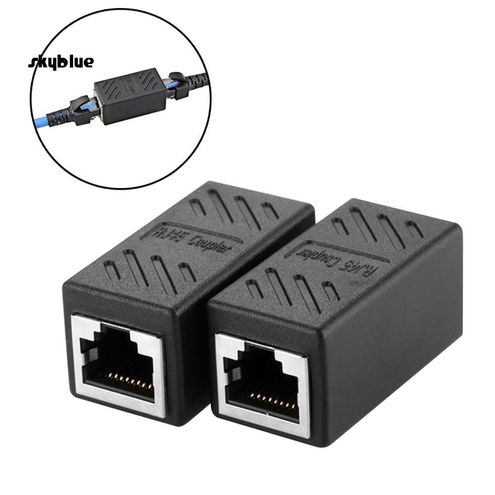 Adapter LAN SKBL Cable Connector Coupler Female Cat5/Cat6 Extender RJ45 2Pcs Shopee