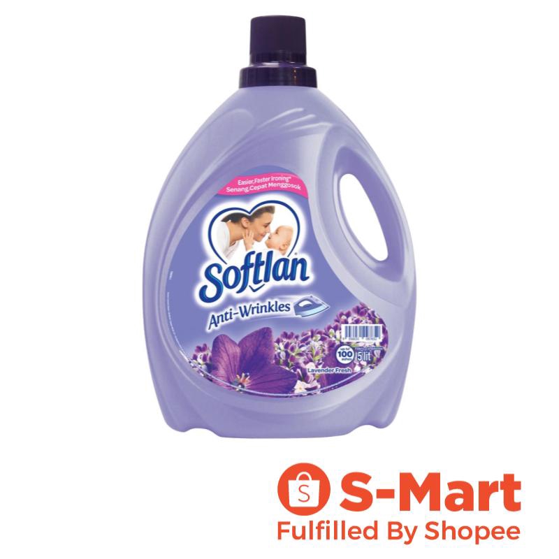 Softlan Anti Wrinkles Lavender Fresh (Purple) Fabric Softener 5L