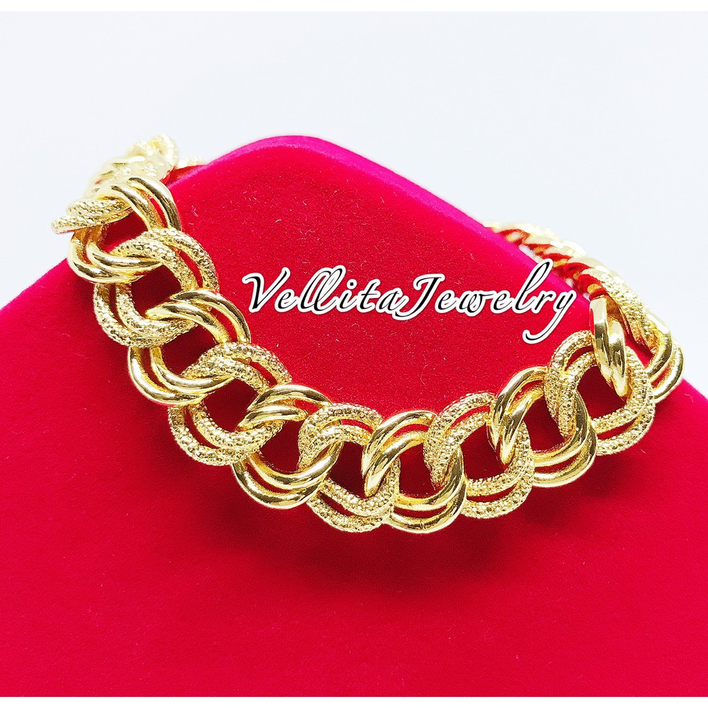 Shop Malaysia Vellita Cop916 Bracelet 999 9 Bangkok Gold Plated Coco 1cm Rantai Tangan Coco Sajat Shopee Singapore