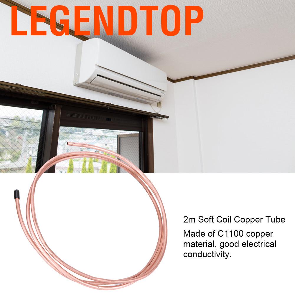 Heat Resistance Copper Pipe Soft Copper Tube Oxidation Resistance for Refrigeration Air Conditioner Refrigerator Freezer 