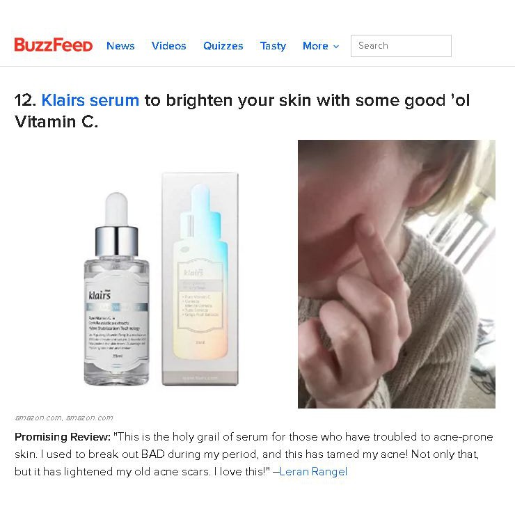 klairs vitamin c serum for acne scars