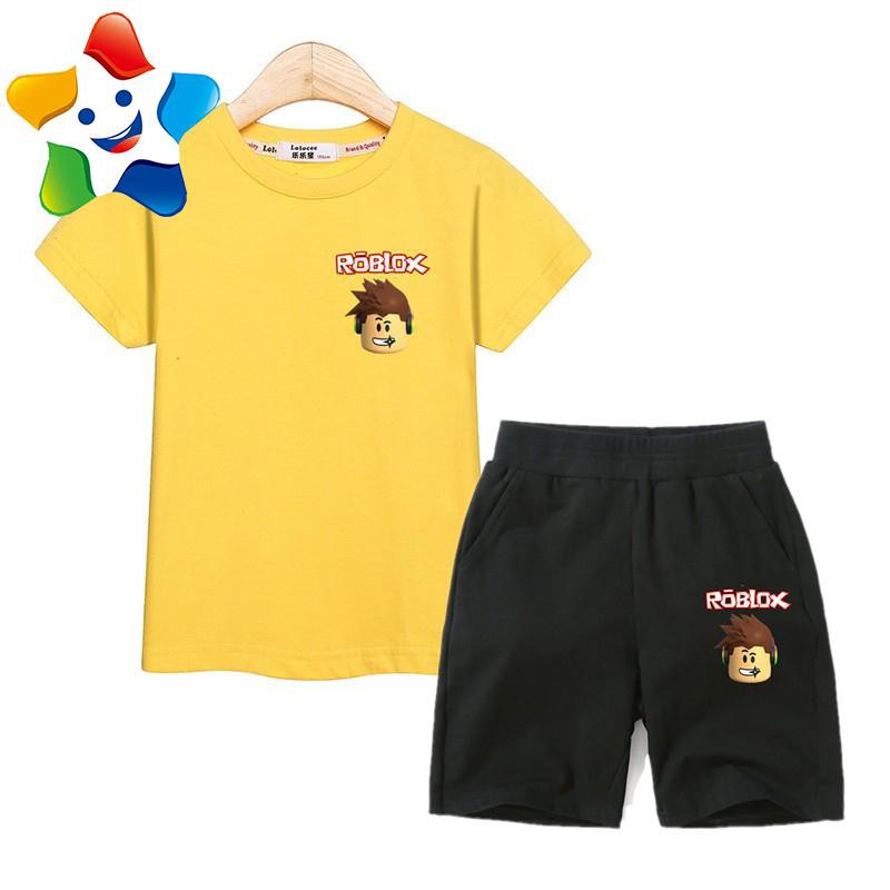 Dear Baby Fashion Top Bottoms Roblox Set Kids Clothes T Shirt Pant Boy Girl Suit Shopee Singapore - roblox plain yellow pants