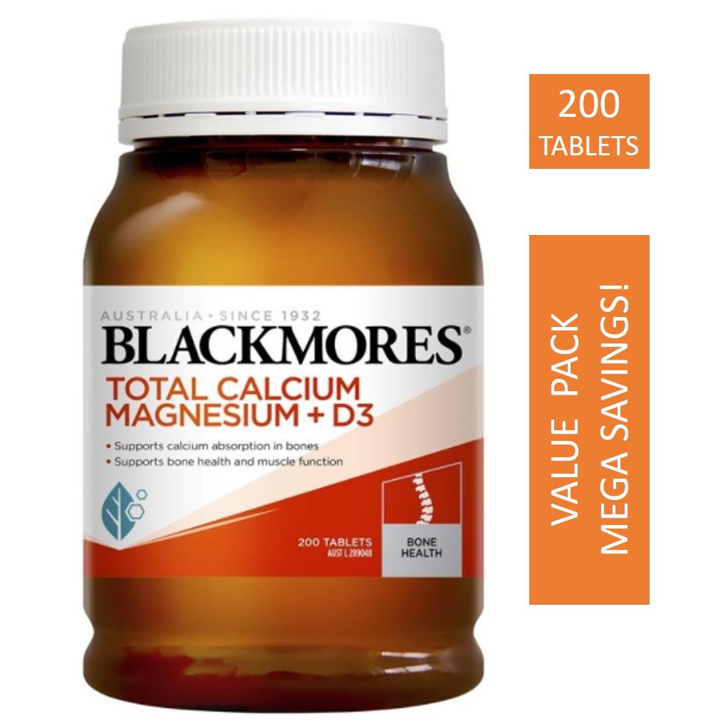 Blackmores Total Calcium Magnesium + D3 200 Tablets (Expiry Sep 2023