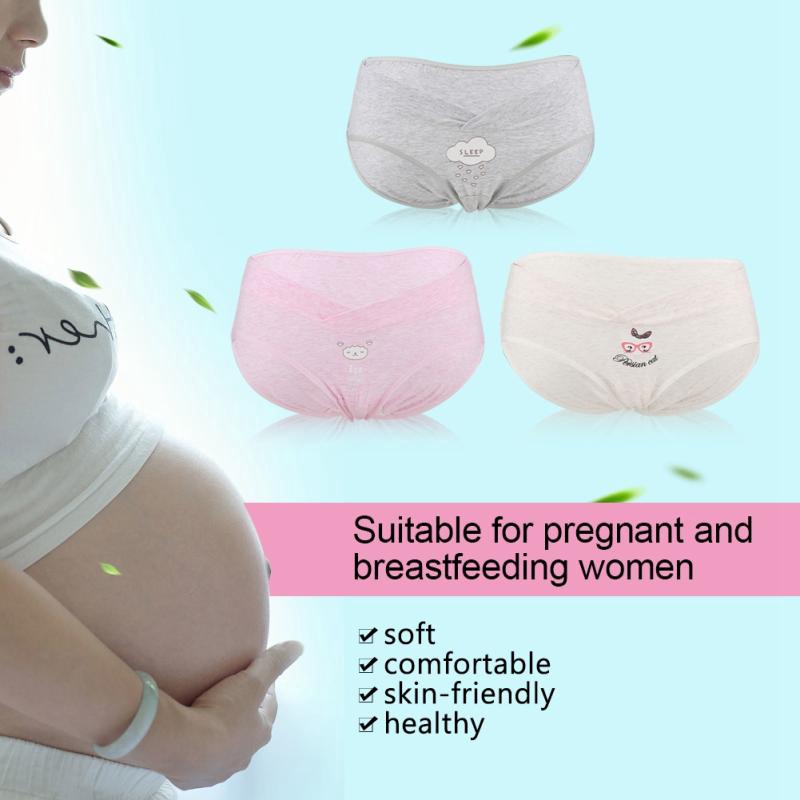 3pcs//Lot Woman Cotton Maternity Briefs Panties V-Shaped Low-Waist Pregnancy