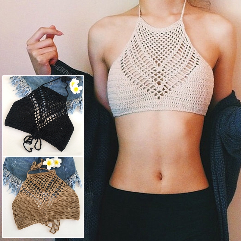 crochet knit halter top