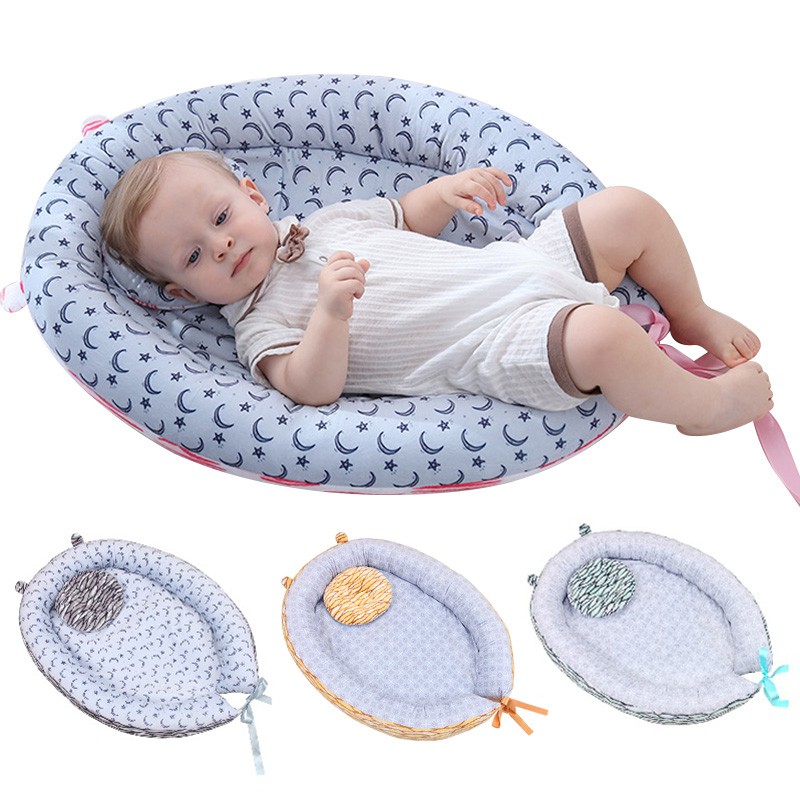 Baby Lounger Newborn Infant Portable Crib With Pillow Sleeping Bed
