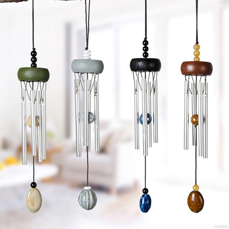 Shoplara Mini Wood Solid Aluminum Rod Metal Wind Chime Small Fresh Home
