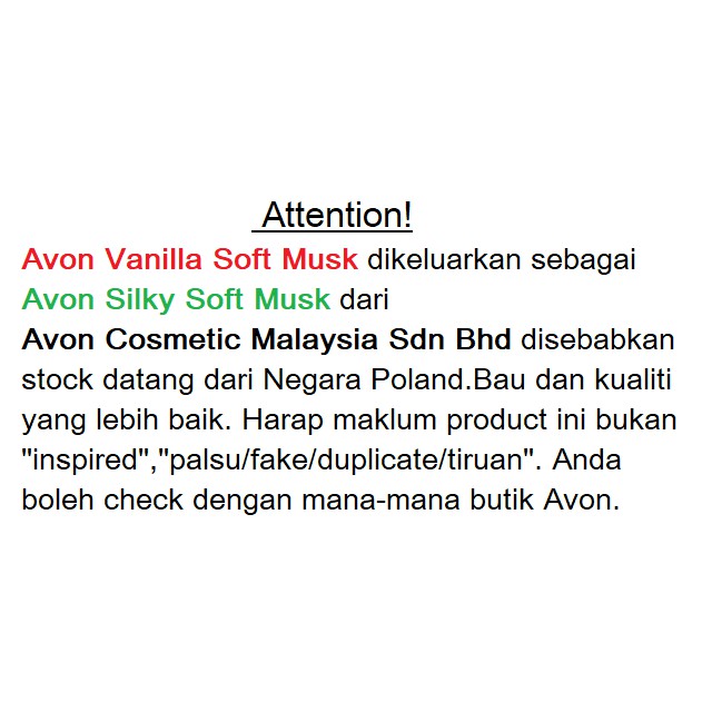 [Shop Malaysia] Avon Vanilla Soft Musk Perfume 50ML
