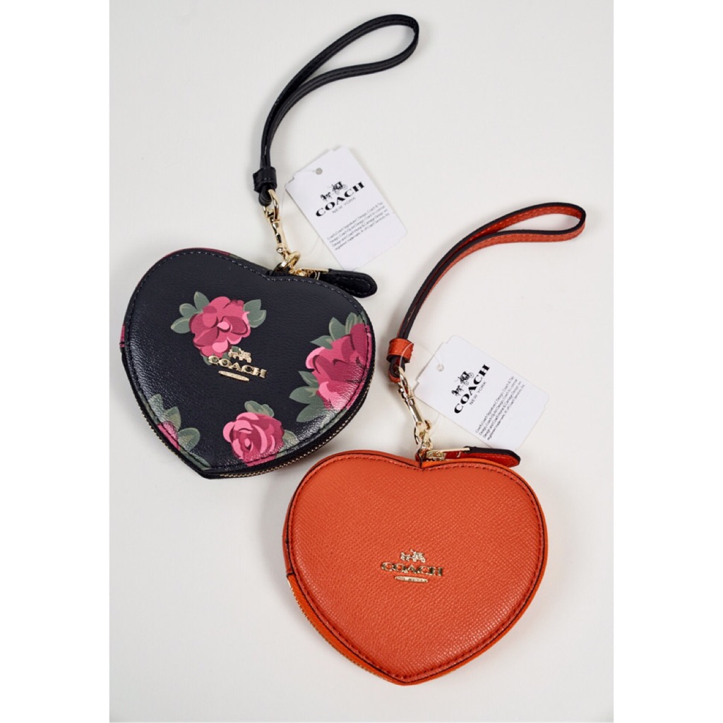 coach heart coin purse