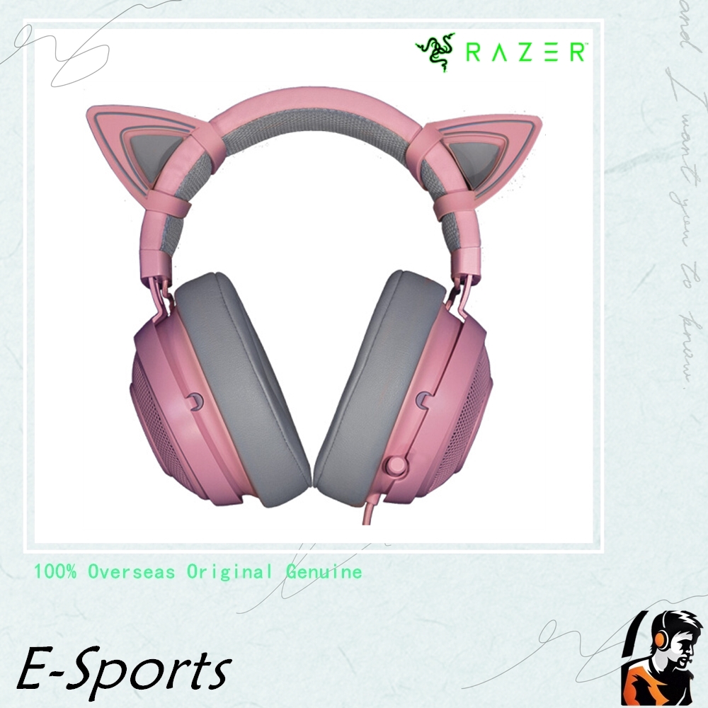 Razer Kraken Pro V2 Competitive Gaming Headset Pink With Cat Ear Shopee Singapore