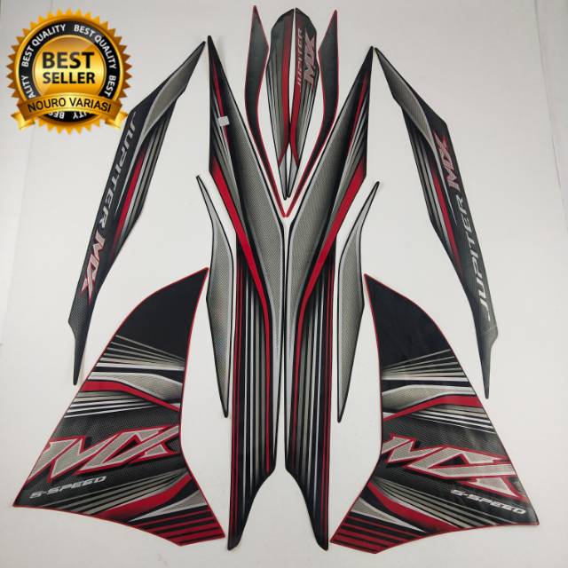 Yamaha Jupiter MX 135 2012 Black and Silver Standard Full Set Body Decal Sticker for Motorcycle Accessories