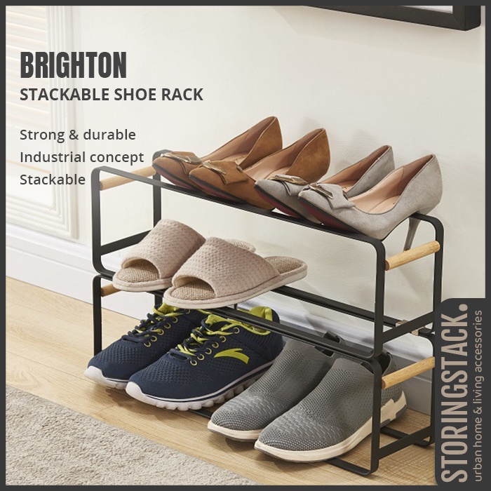 Brighton Stackable Shoe Rack Display Minimalistic Nordic Japanese Home Decor By Storingstack Ee Singapore - Home Decor Brighton