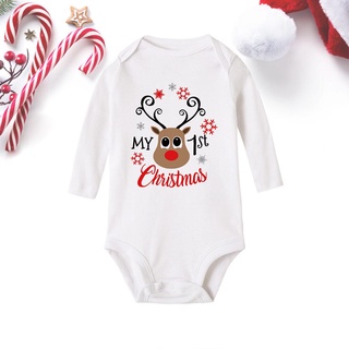 Merry Christmas Toddler Baby Long Sleeve Romper Jumpsuit Infant Newborn Girls Boys Outfit Christmas Deer Print Clothes Gifts #6