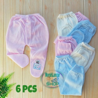 6pcs Plain NEWBORN Baby Trousers HAPPY TIME | Open And Close The Feet