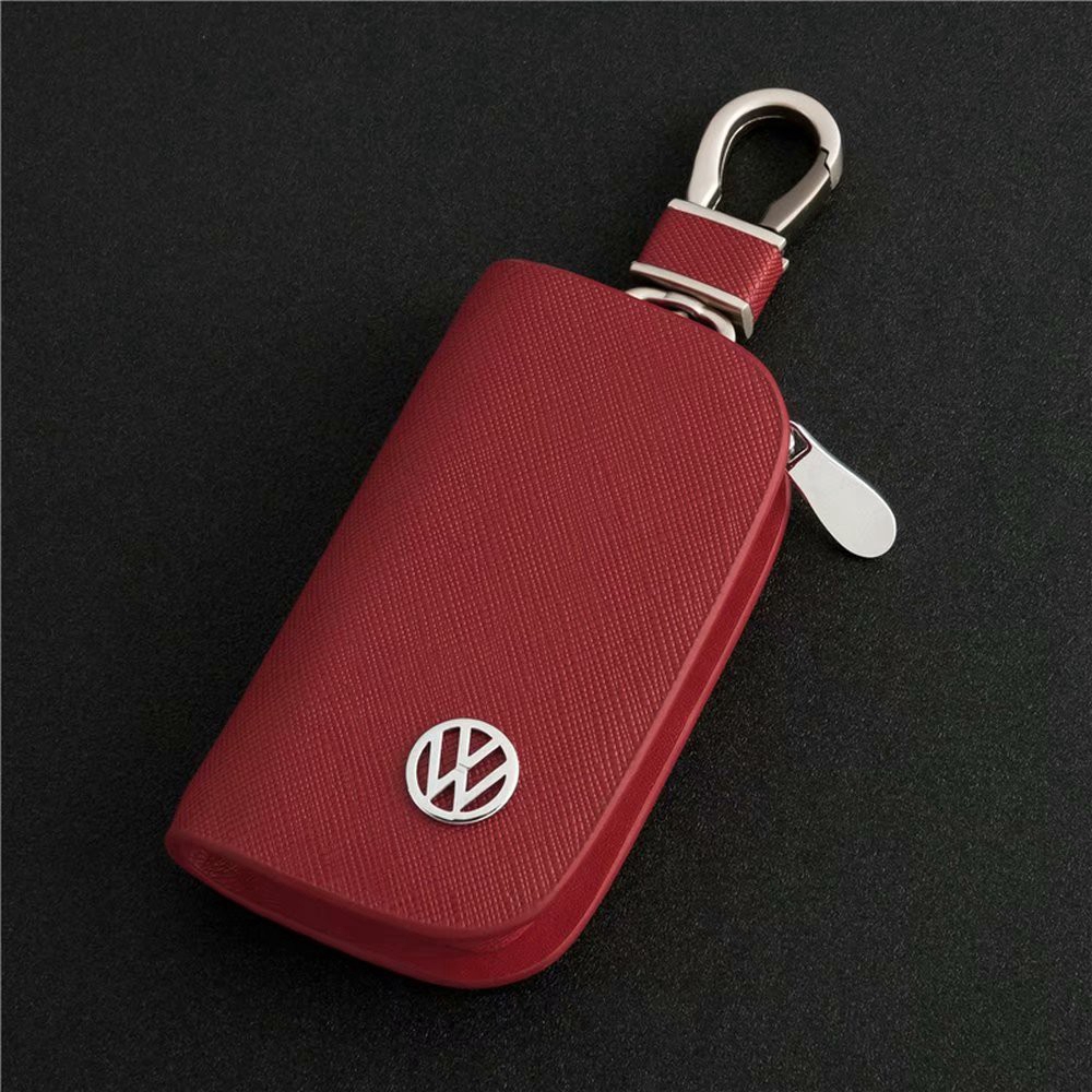 VW Volkswagen Car Keychain Key Cover Leather Remote Cover Fob Case Key Holder Coin Pouch Keyring