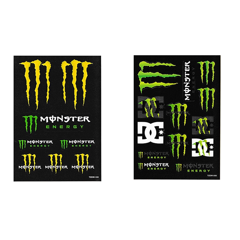 2 Set Monster Energy Motocross Bike Racing Helmet Jdm Vally Car