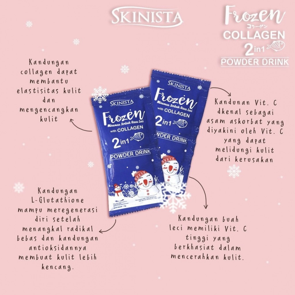 Skinista Frozen Lici Flavored Powder Drink With Collagen 2 In 1 Ecer Singapore