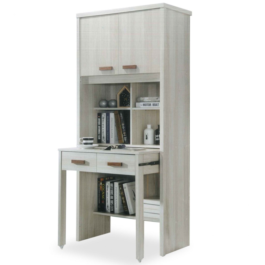 Extendable Study Table with Shelving/ Home Office Desk/ Study Desk