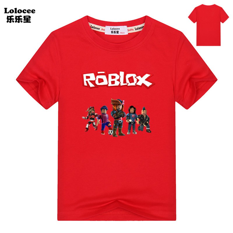 Roblox Boys Short Sleeve Shirt Cartoon Summer Clothing Cotton Tee Shirt Shopee Singapore - 2019 4 12t kids boys girls roblox printed 100 cotton t shirts