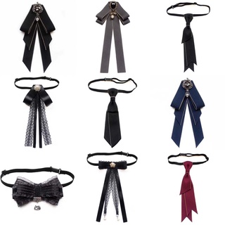 20 Styles Bow Ties Vintage Lace Ribbon Brooch Adjustable Professional Tie Unisex School Uniform Shirt Collar Flower