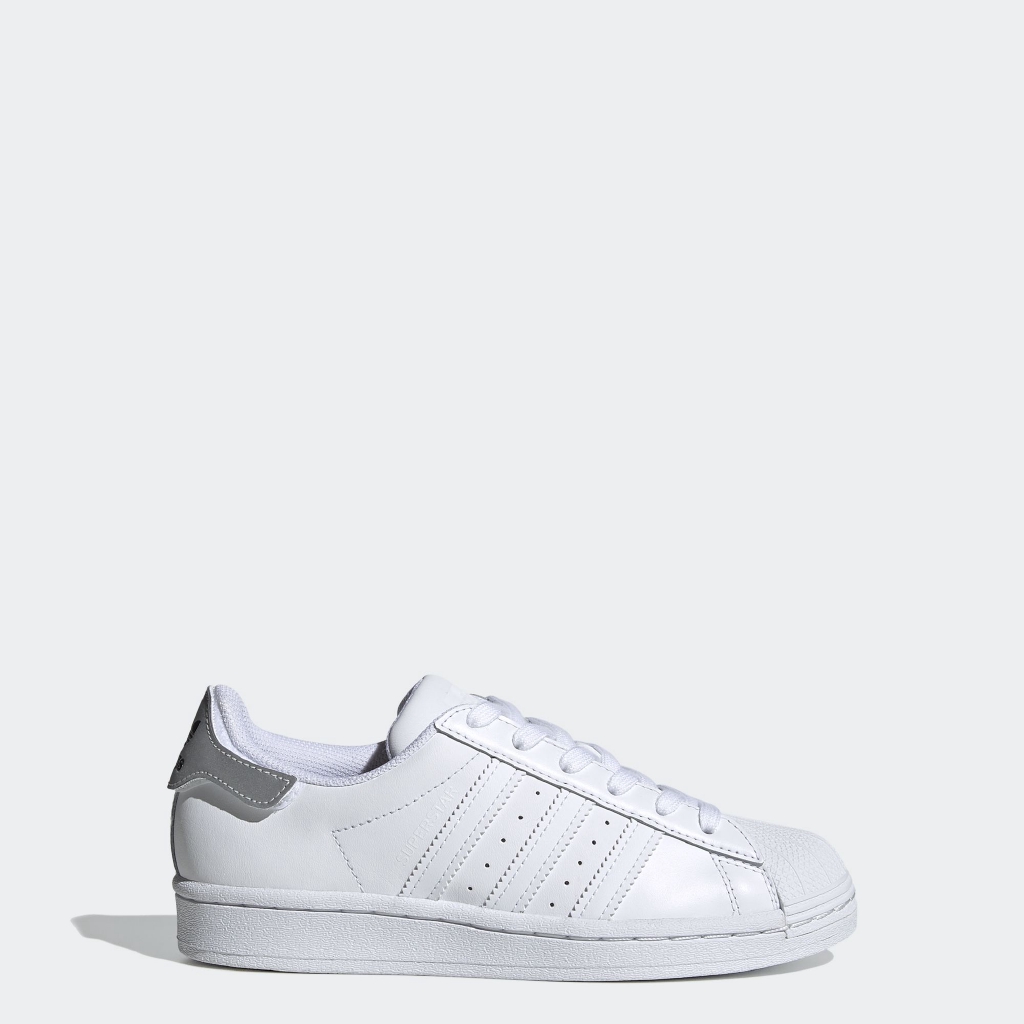 white adidas superstar trainers