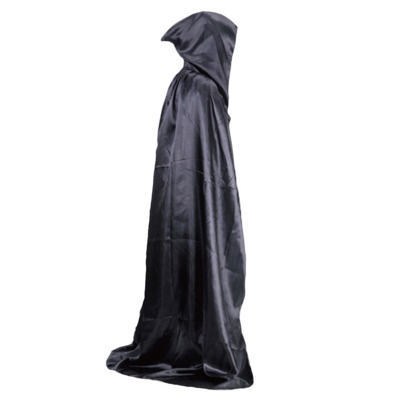 Vampire Hooded Cloak Witch Robe Cape Floor Length Halloween