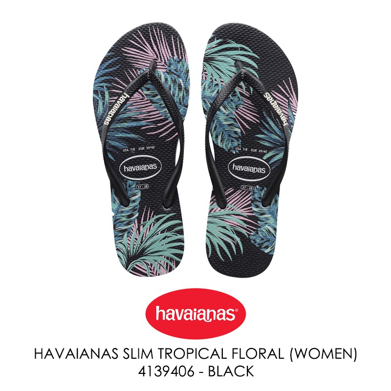havaianas slim tropical floral flip flops