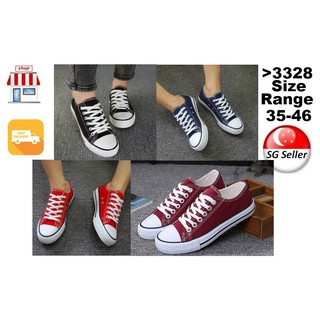 Image of Sneakers SIZE 35 to 46 Canvas shoe Black Navy Wine red Man Lady kid LOCAL SG SELLER Indoor Outdoor Fashion Stock ready
