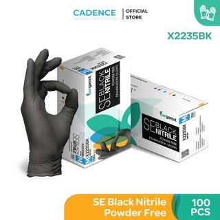 100PCS CHEAPEST © Black Nitrile Powder Free Food Grade Gloves (100pcs) ( Latex Free )