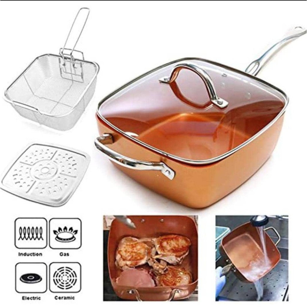 red copper cookware induction