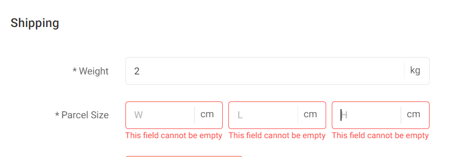 Mandatory “Parcel Size” field for Product Listings | Shopee SG Seller ...