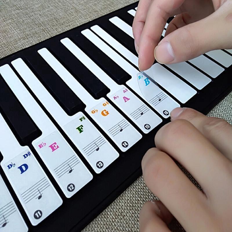 Keyboards Transparent & Removable Piano Stickers 49 / 61/ 76 / 88 Key