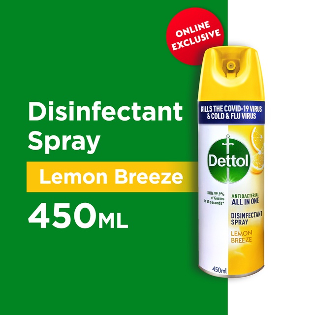 Dettol Disinfectant Spray Lemon 450ml Shopee Singapore