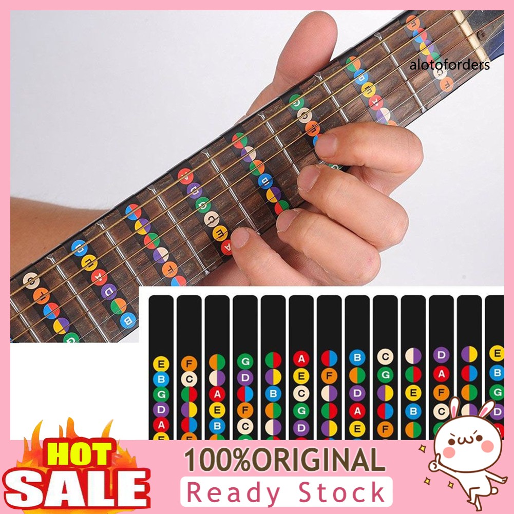 alobeginner guitar fretboard scale sticker practice note