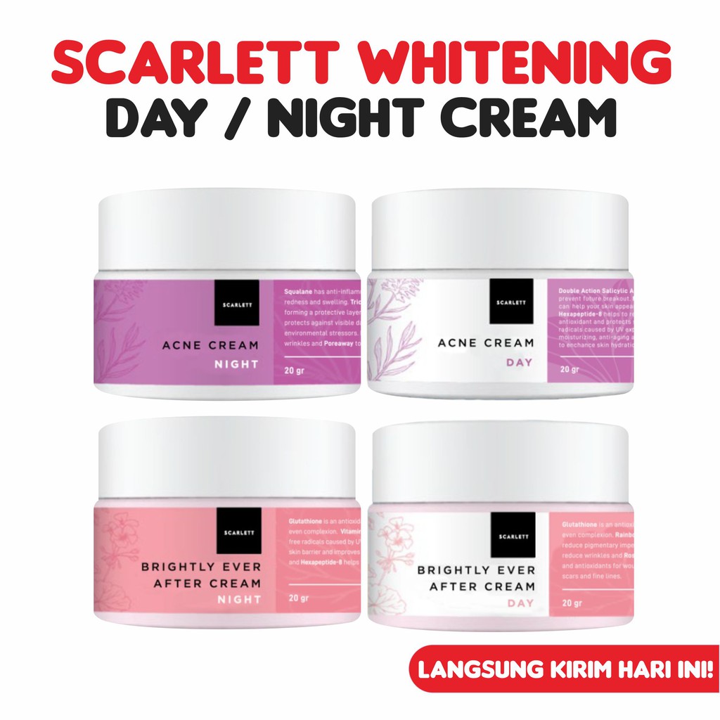 Scarlett Whitening Cream Day / Night Original Acne