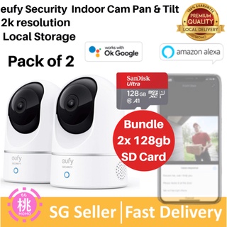 eufy Security 2K Indoor Cam Pan & Tilt, Plug-in Security Indoor Camera with Wi-Fi, Voice Assistant Compatibility