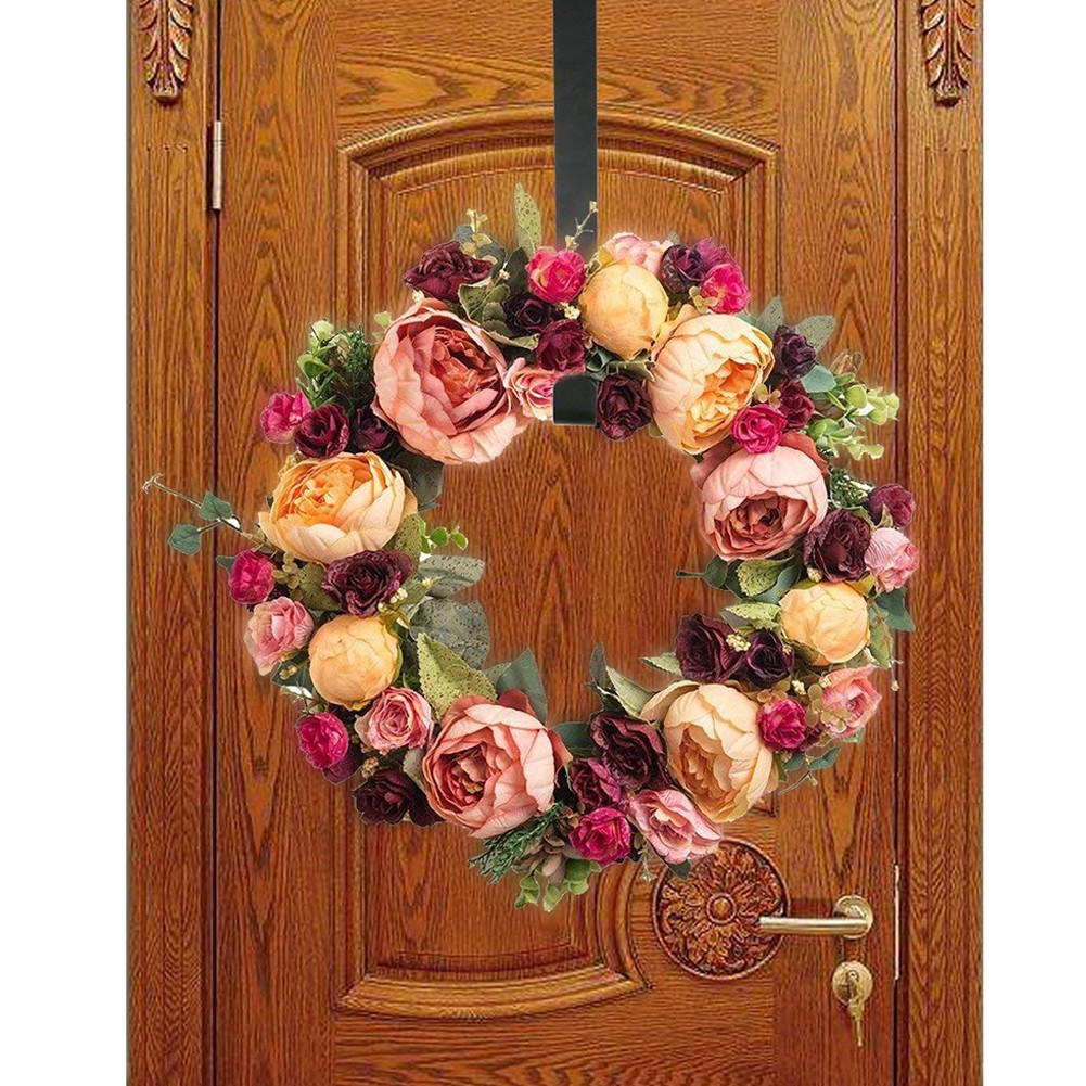 Door Wreath Hook Wreath Hanger Thin Sturdy Steel Metal Wreath Hook
