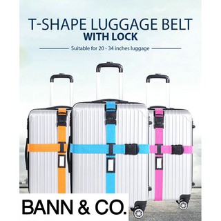 T-Shape Luggage Belt / Strap for Travel (With & Without Lock Versions Available)