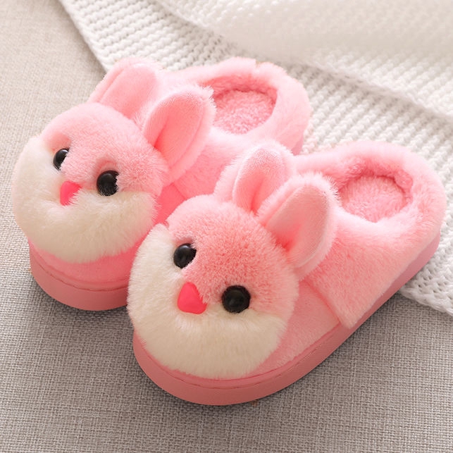 Baby Girl House Slippers Cartoon Rabbit Plush Home Shoes