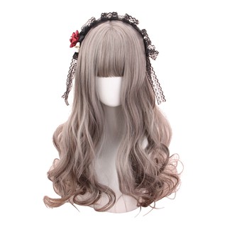 Image of thu nhỏ Lol-150 wig daily lolita korea kpop cosplay Long wavy ash brown #4