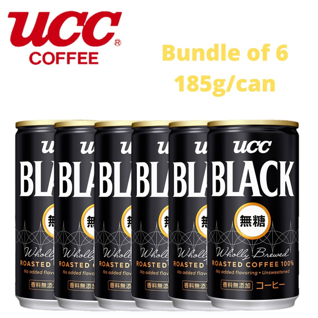 [Bundle of 6] UCC BLACK 100 Roasted Coffee Sugar Free 185g Shopee