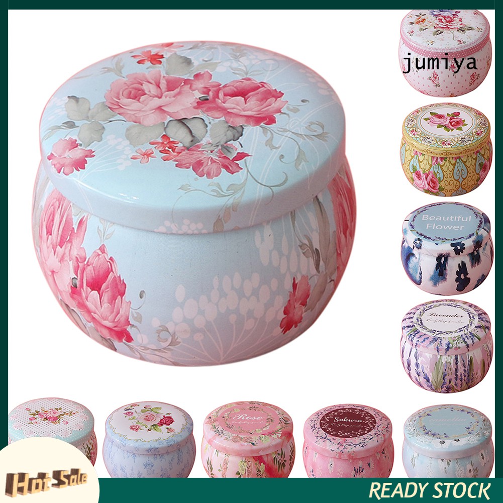 JY_Flower Tinplate Candy Cookies Gift Tea Can Biscuit