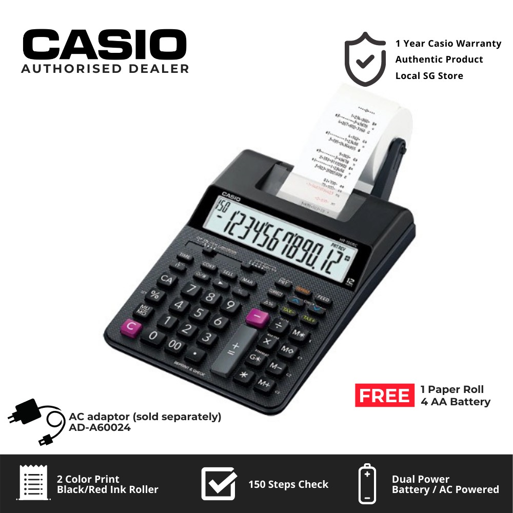 Casio Heavy Duty Receipt Printing Calculator for Bank Teller & Banking