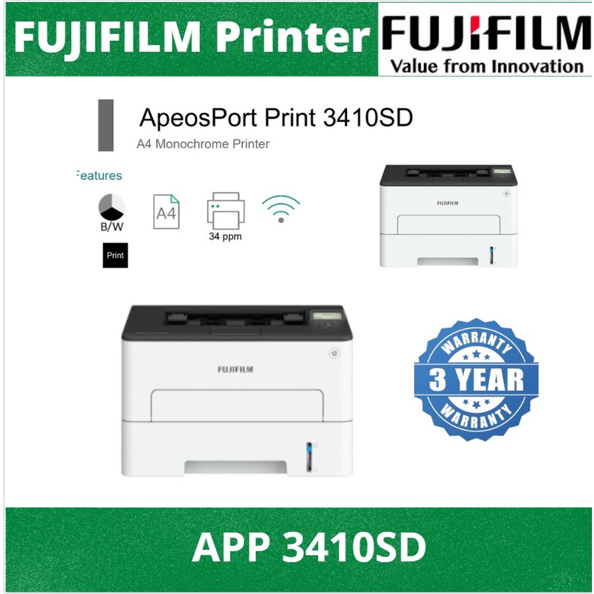 Fujifilm ApeosPort Print 3410SD A4 Monochrome Printer | Shopee Singapore