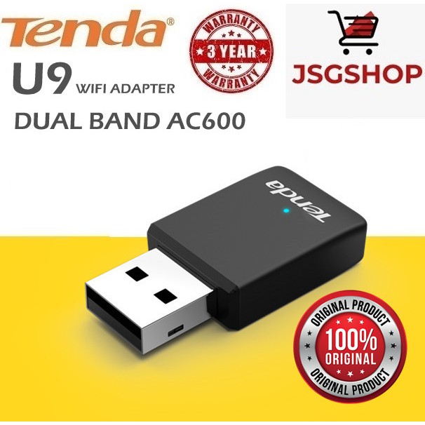 Shop Malaysia Tenda U9 Dual Band Ac650 Wireless Usb Adapter Auto Install Wifi Ethernet Network Card Receiver Wifi Dongle Mini Size Shopee Singapore