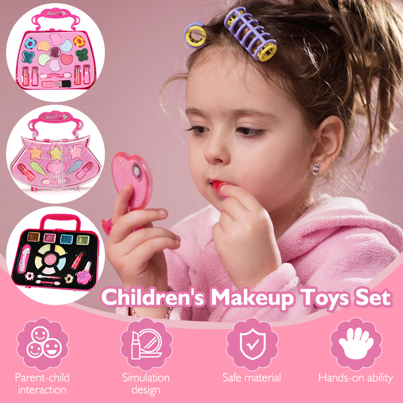 Kids Fashion Make Up Toy Set Pretend Play Princess Pink Makeup Beauty Safety Non Toxic Kit Toys For Dressing Cosmetic Kids Shopee Singapore