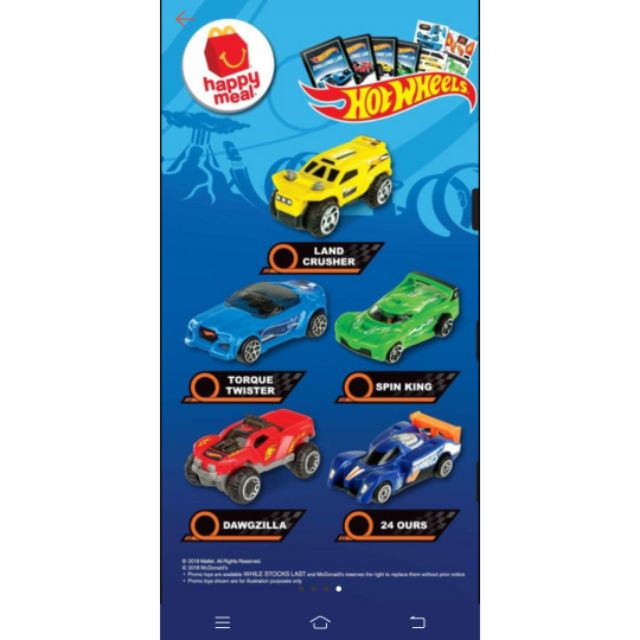 mcdonalds hot wheels 2018