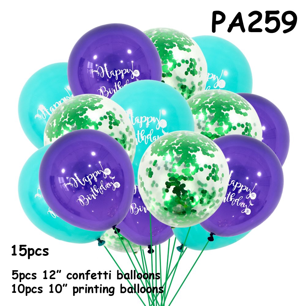 Purple Balloons Mermaid Party Decoration Confetti Balloons
