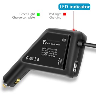 Mavic Mini 3 in 1 Battery Car Charger with Dust Cover for ...