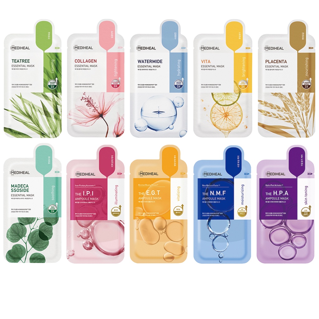 MEDIHEAL Face Mask Collection All New Maskpack 10pack NMF, HPA, IPI